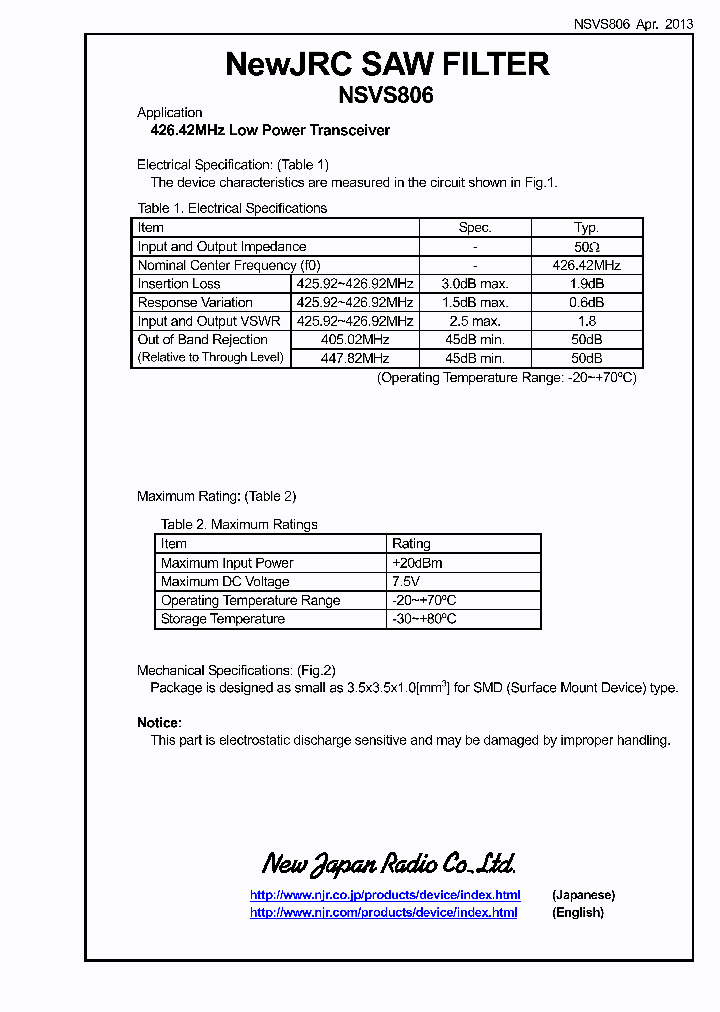 NSVS806_8993272.PDF Datasheet