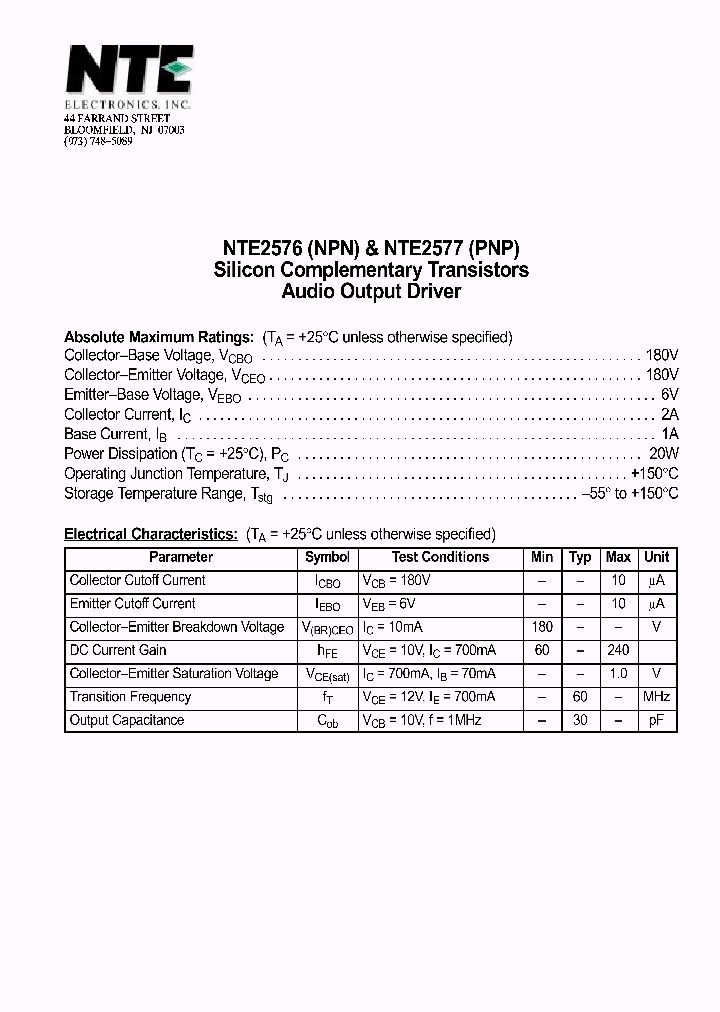 NTE2577_8994289.PDF Datasheet