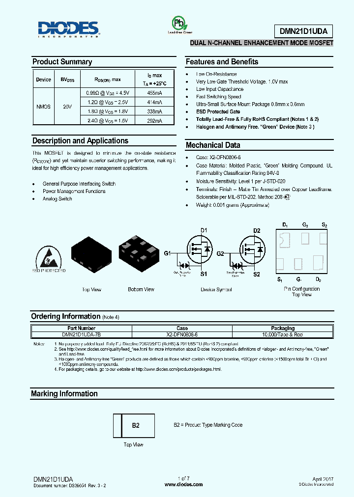 DMN21D1UDA-7B_8996112.PDF Datasheet