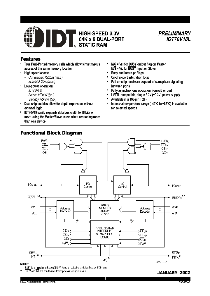 IDT70V18L15PFI_8997711.PDF Datasheet
