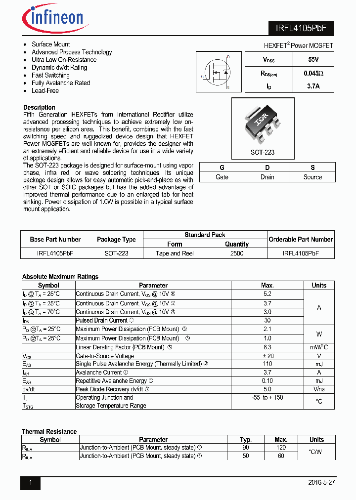IRFL4105PBF_9000856.PDF Datasheet
