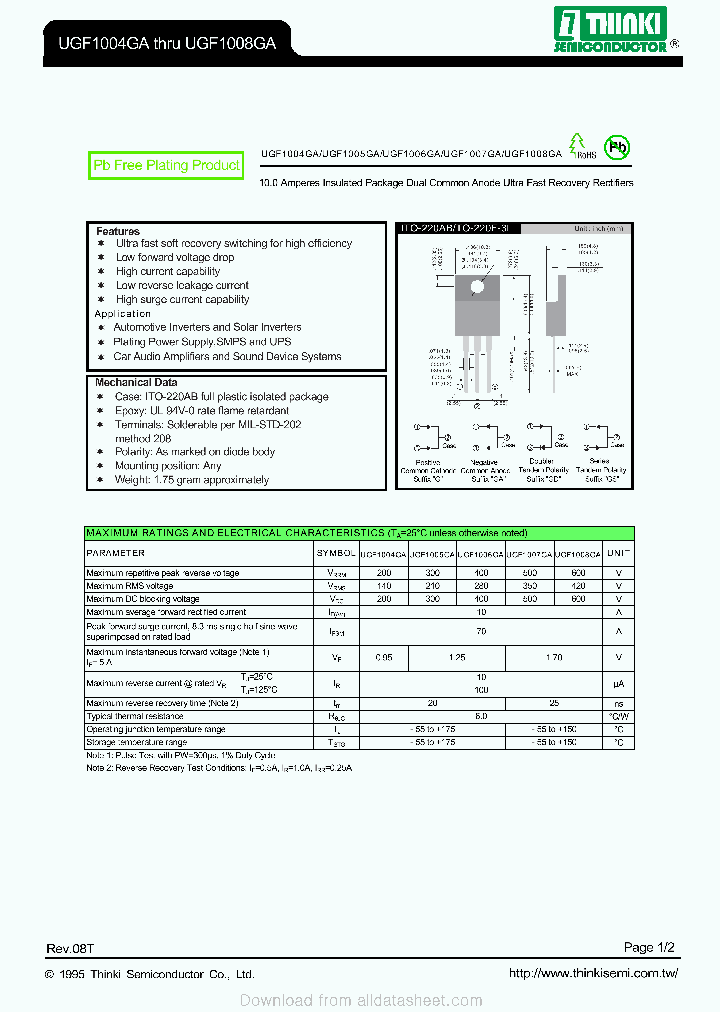UGF1006GA_9004126.PDF Datasheet