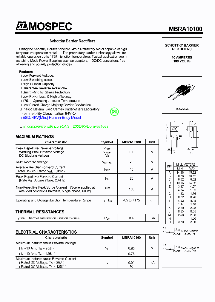 MBRA10100_9004377.PDF Datasheet