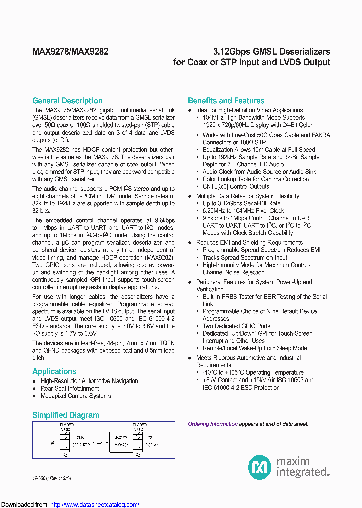 MAX9278COAXEVKIT_9005227.PDF Datasheet