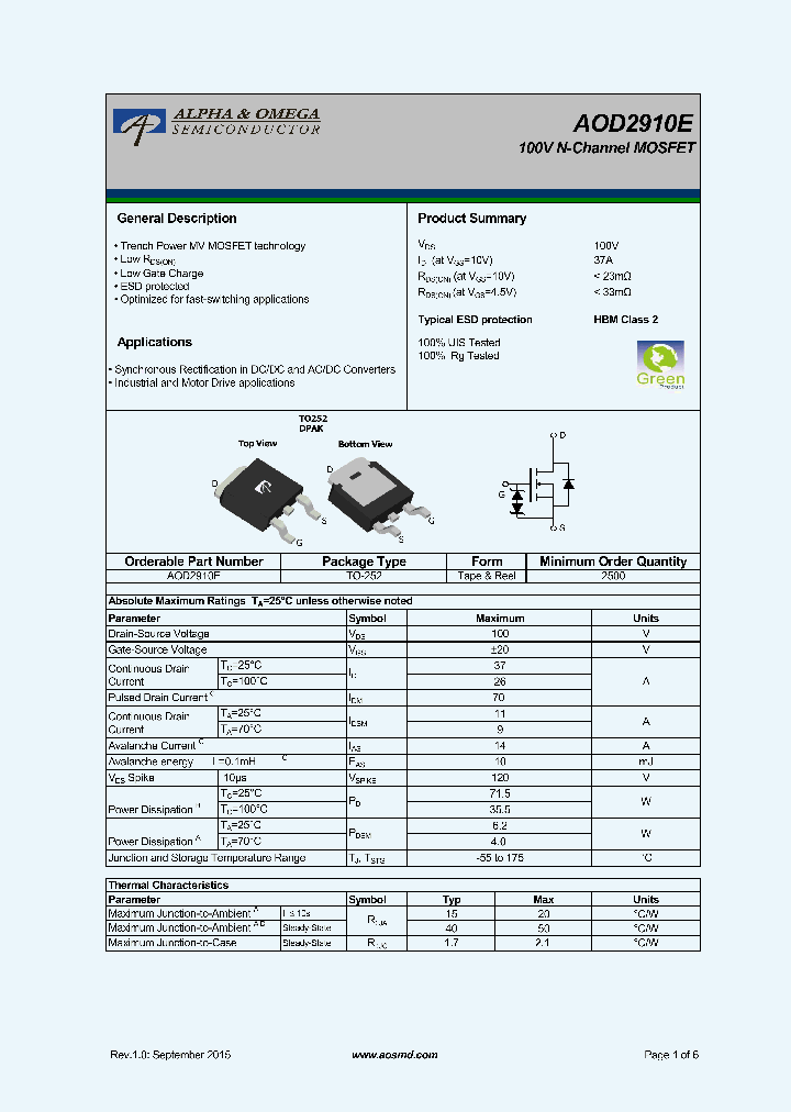 AOD2910E_9005356.PDF Datasheet