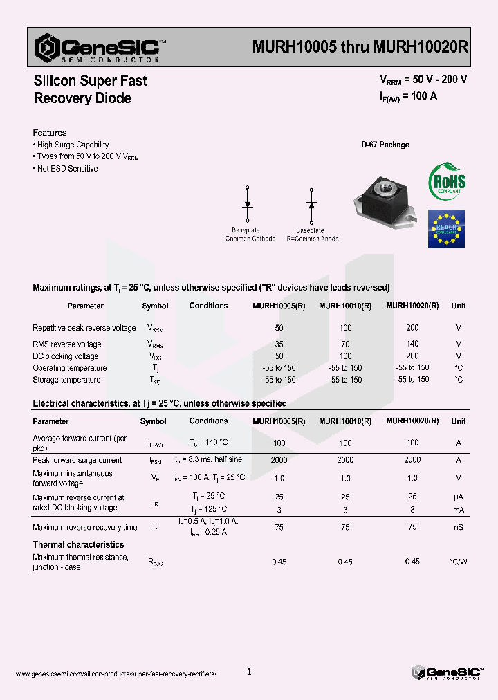 MURH10005_9005445.PDF Datasheet