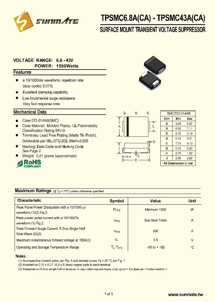 TPSMC43A_9006318.PDF Datasheet