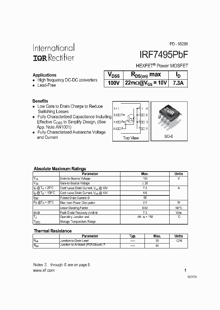 IRF7495PBF_9007842.PDF Datasheet