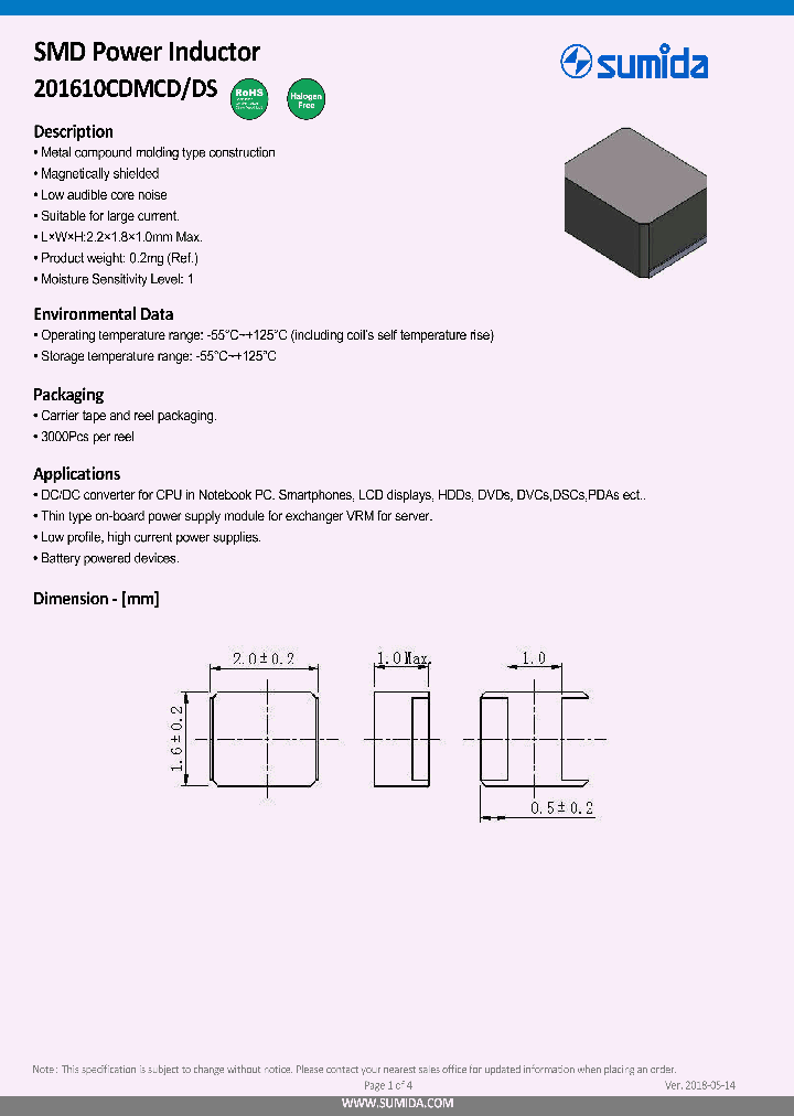 201610CDMCDDS_9009223.PDF Datasheet