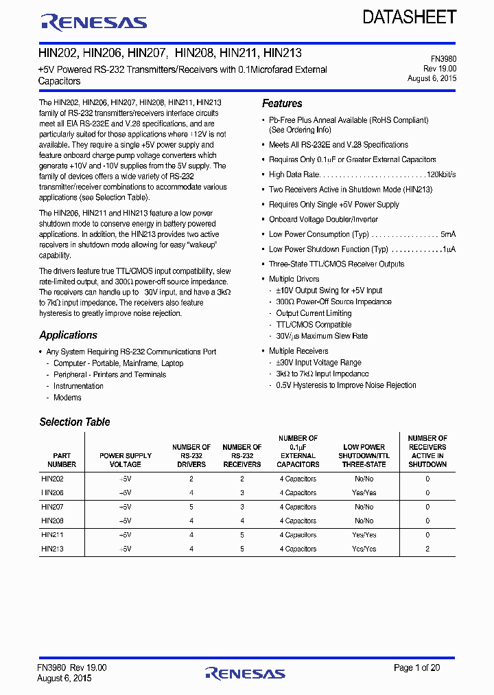 HIN211_9009720.PDF Datasheet