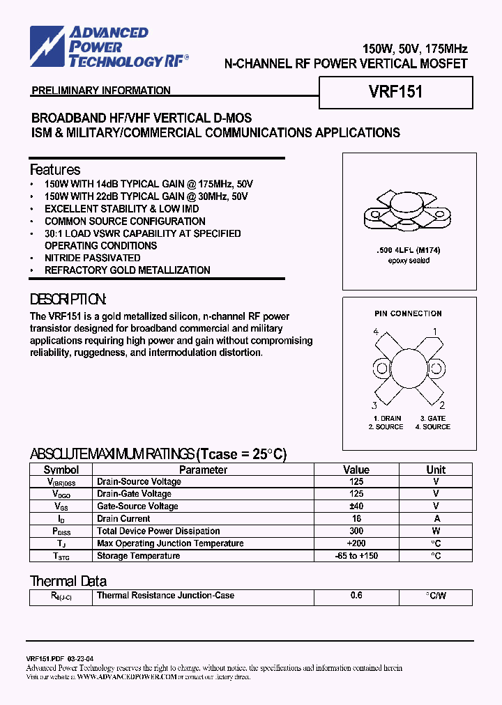 VRF151_9011222.PDF Datasheet