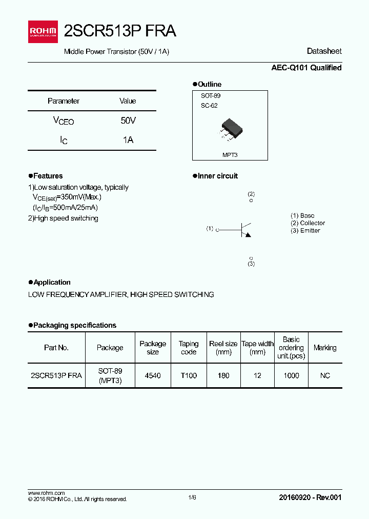 2SCR513PFRA_9011207.PDF Datasheet