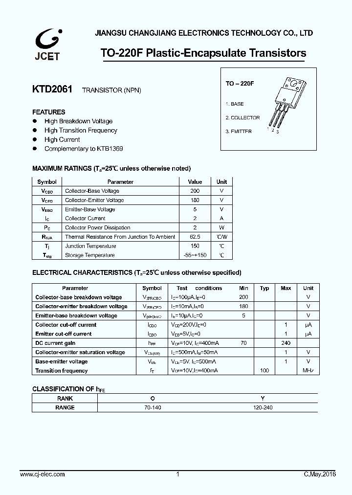 KTD2061_9013305.PDF Datasheet