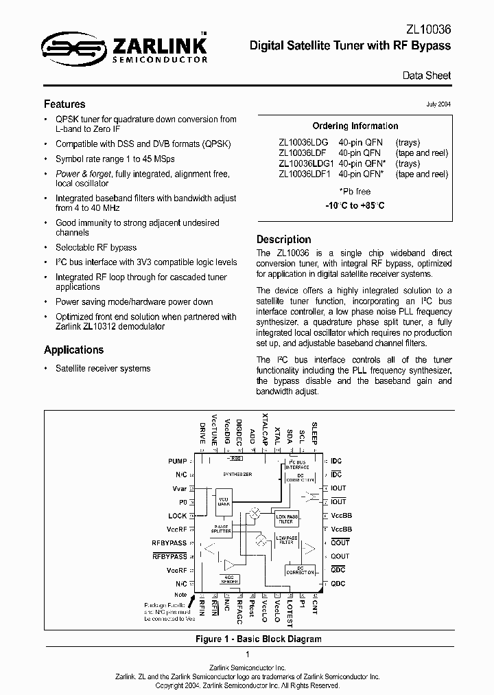 ZL10036LDG_9014433.PDF Datasheet