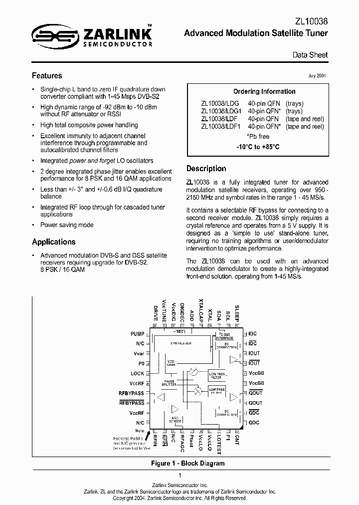 ZL10038LDG_9014435.PDF Datasheet