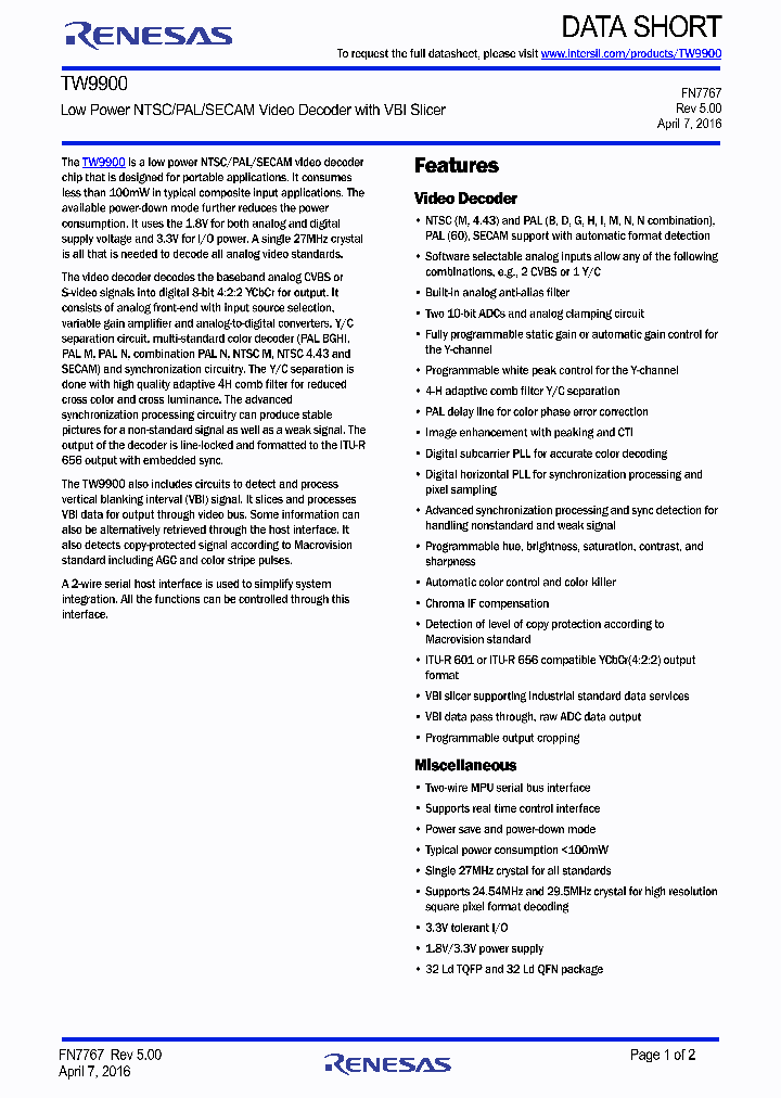 TW9900_9015852.PDF Datasheet