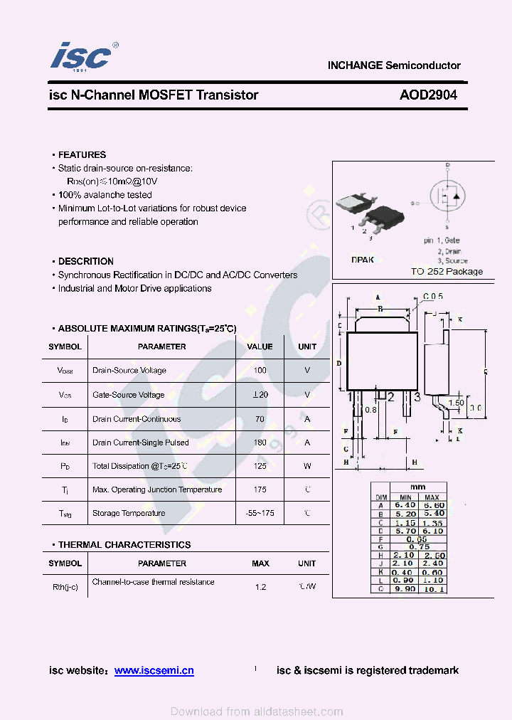 AOD2904_9017458.PDF Datasheet