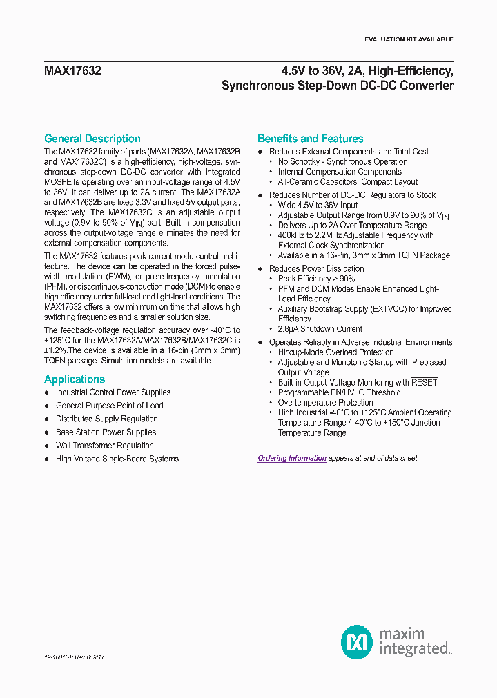 MAX17632CATE_9017587.PDF Datasheet
