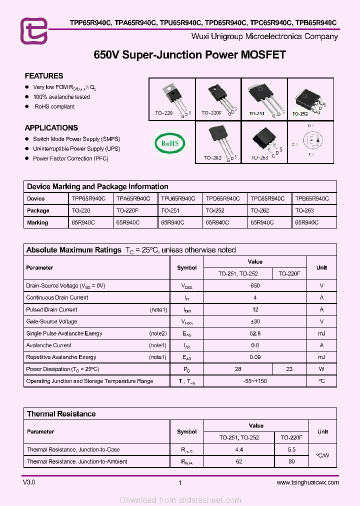 TPD65R940C_9017793.PDF Datasheet
