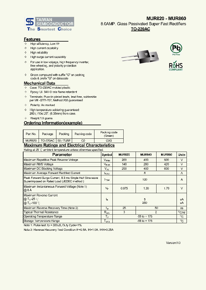 MUR860_9018264.PDF Datasheet
