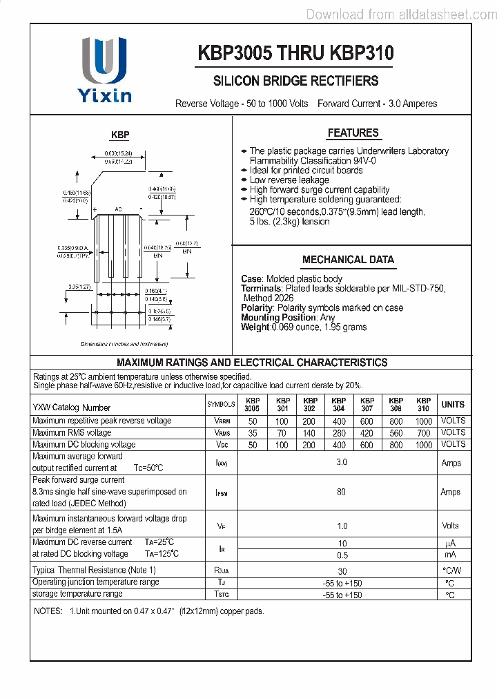 KBP310_9018760.PDF Datasheet