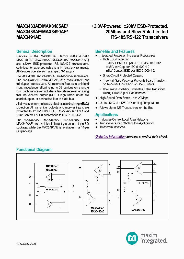 MAX3490AEGSA_9020252.PDF Datasheet