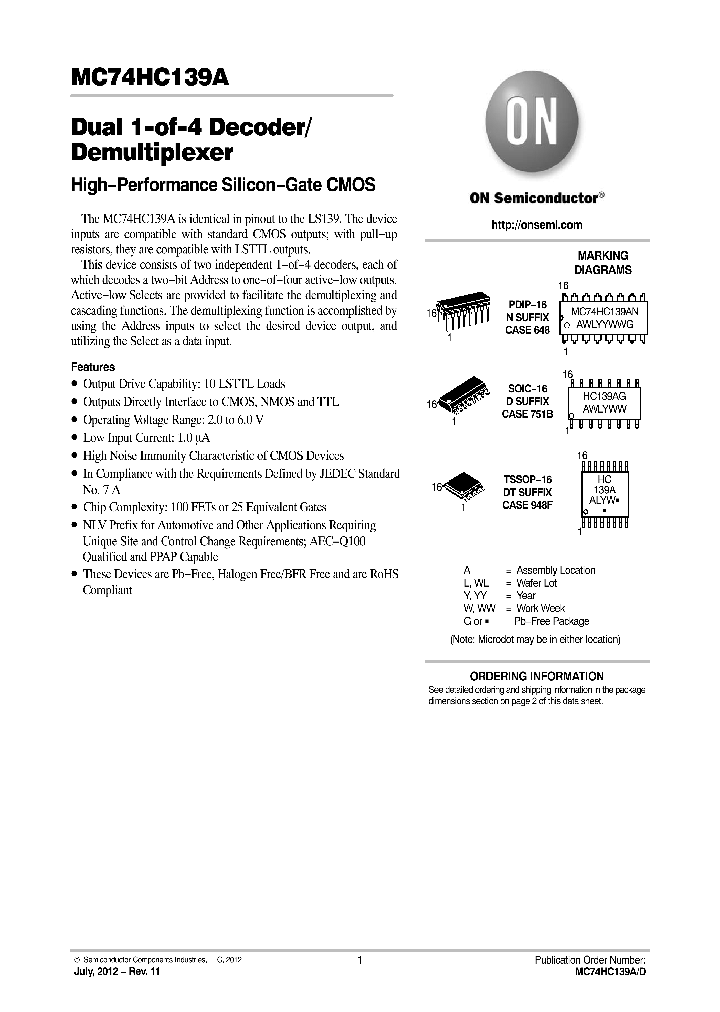 MC74HC139ANG_9022142.PDF Datasheet