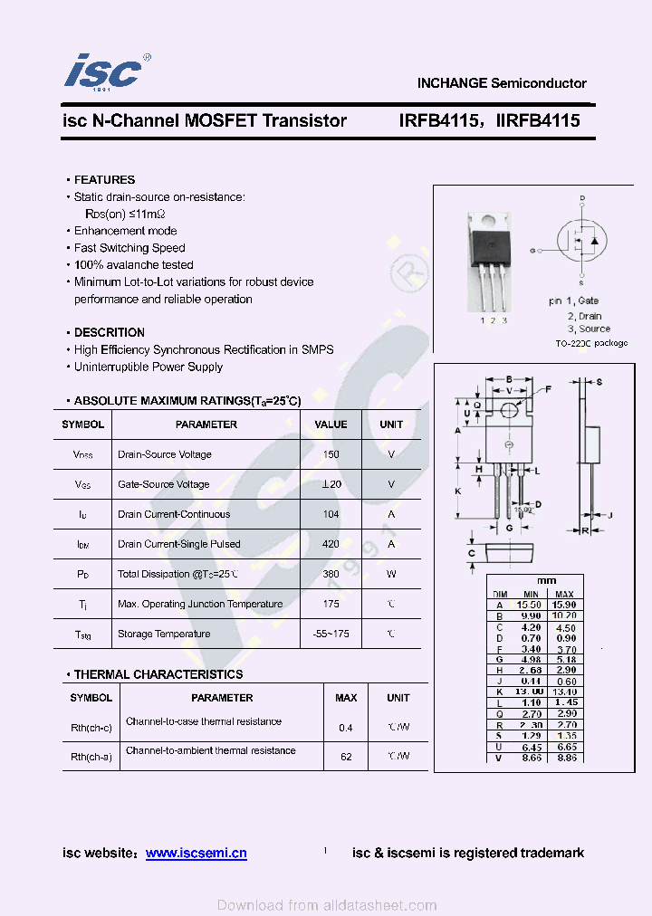 IIRFB4115_9023333.PDF Datasheet