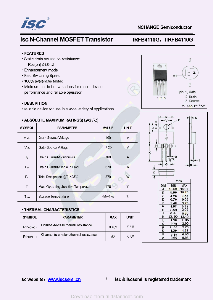 IIRFB4110G_9023332.PDF Datasheet