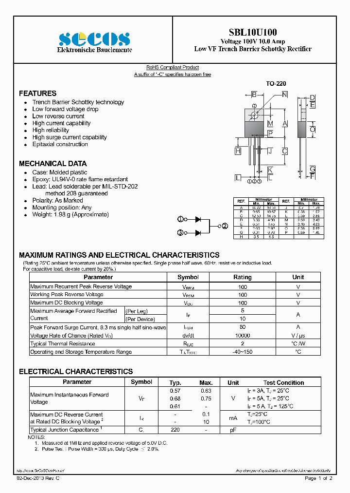 SBL10U100-15_9023742.PDF Datasheet