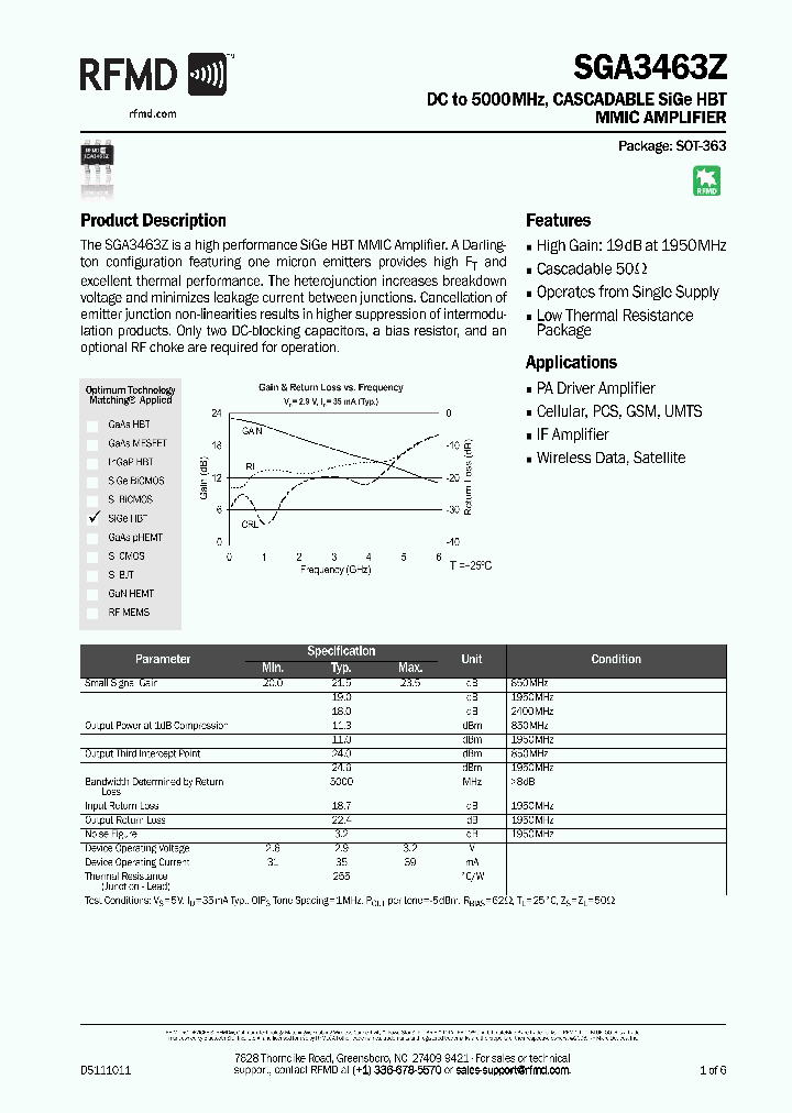 SGA3463ZSR_9024600.PDF Datasheet