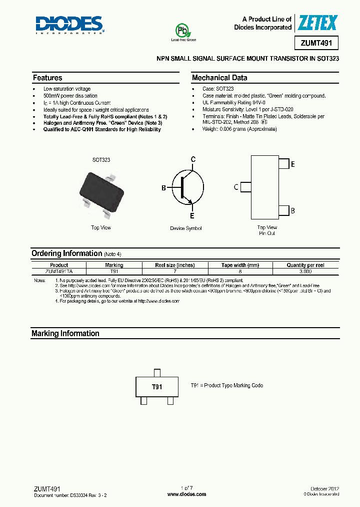 ZUMT491_9027222.PDF Datasheet