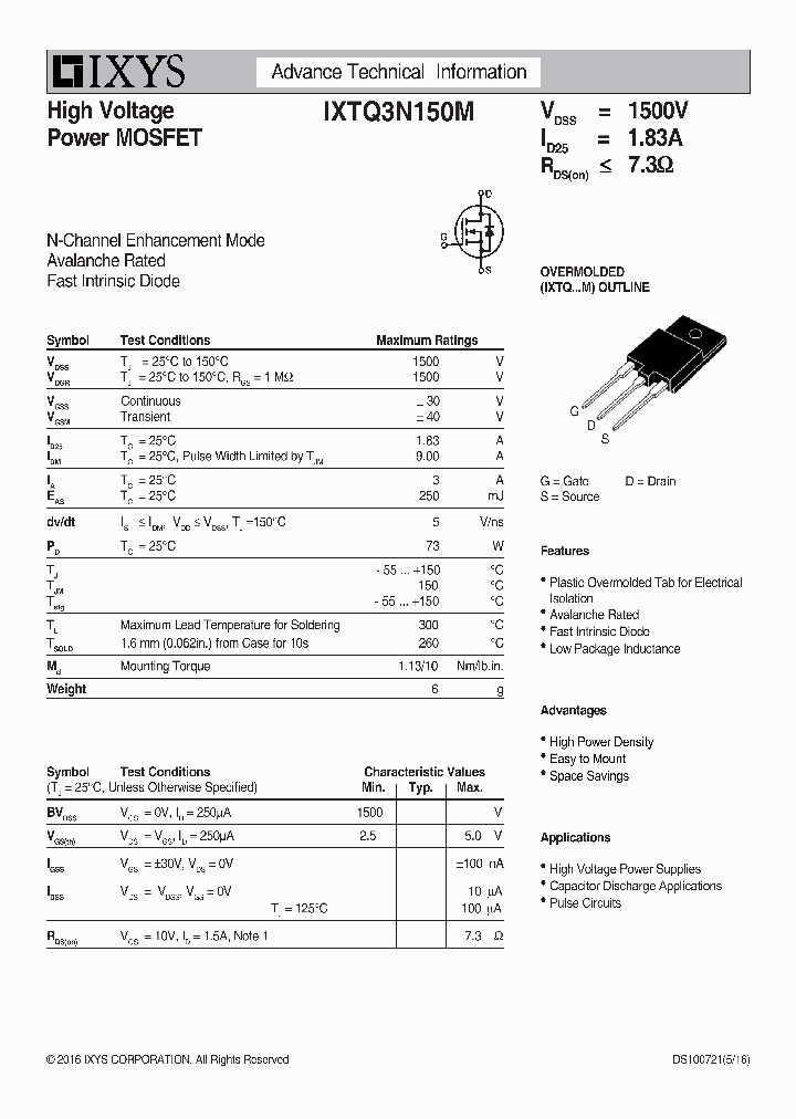 IXTQ3N150M_9029851.PDF Datasheet