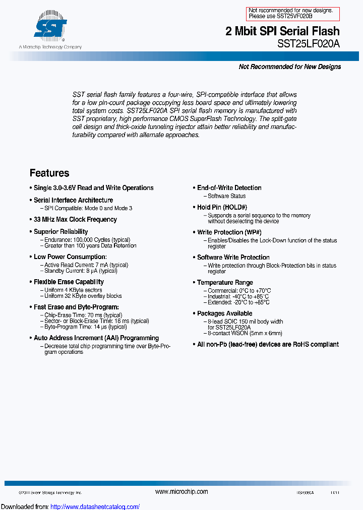 SST25LF020A-33-4C-QAE_9029939.PDF Datasheet