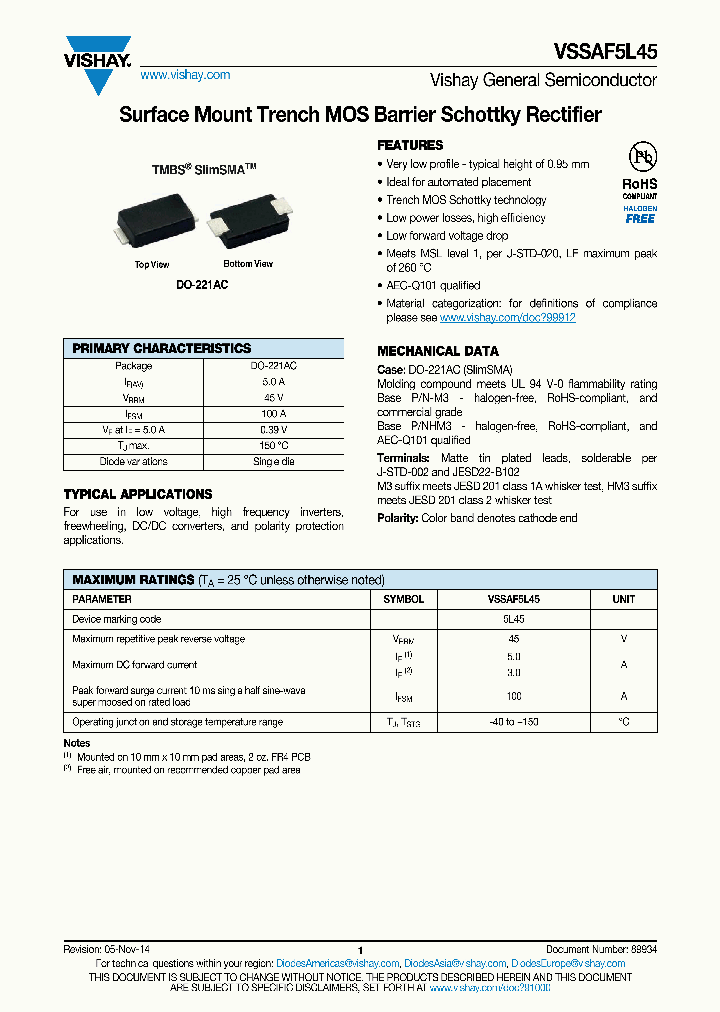 VSSAF5L45_9030120.PDF Datasheet