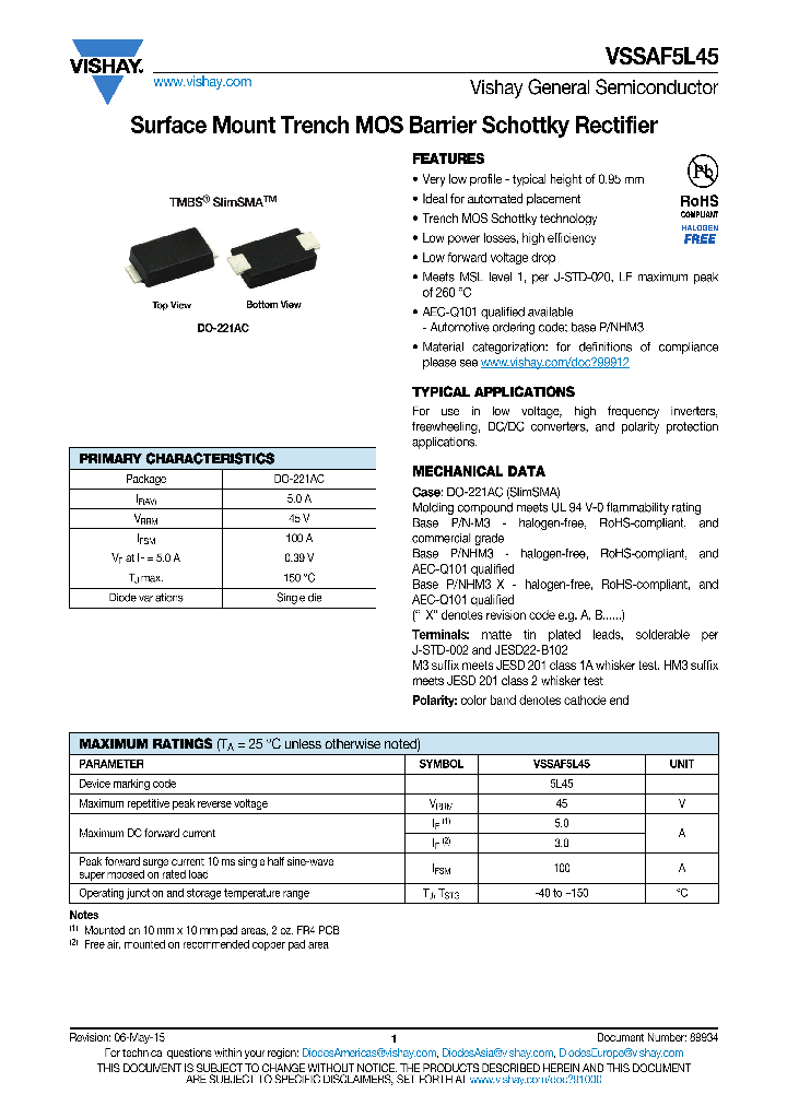 VSSAF5L45-15_9030121.PDF Datasheet