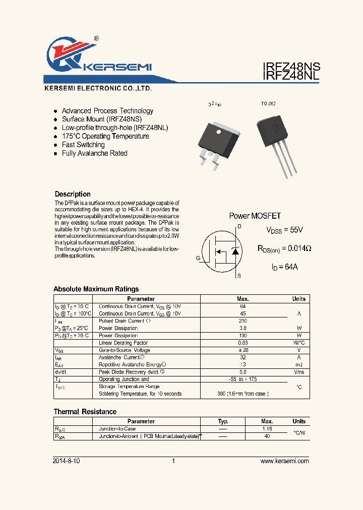 IRFZ48NS_9030155.PDF Datasheet