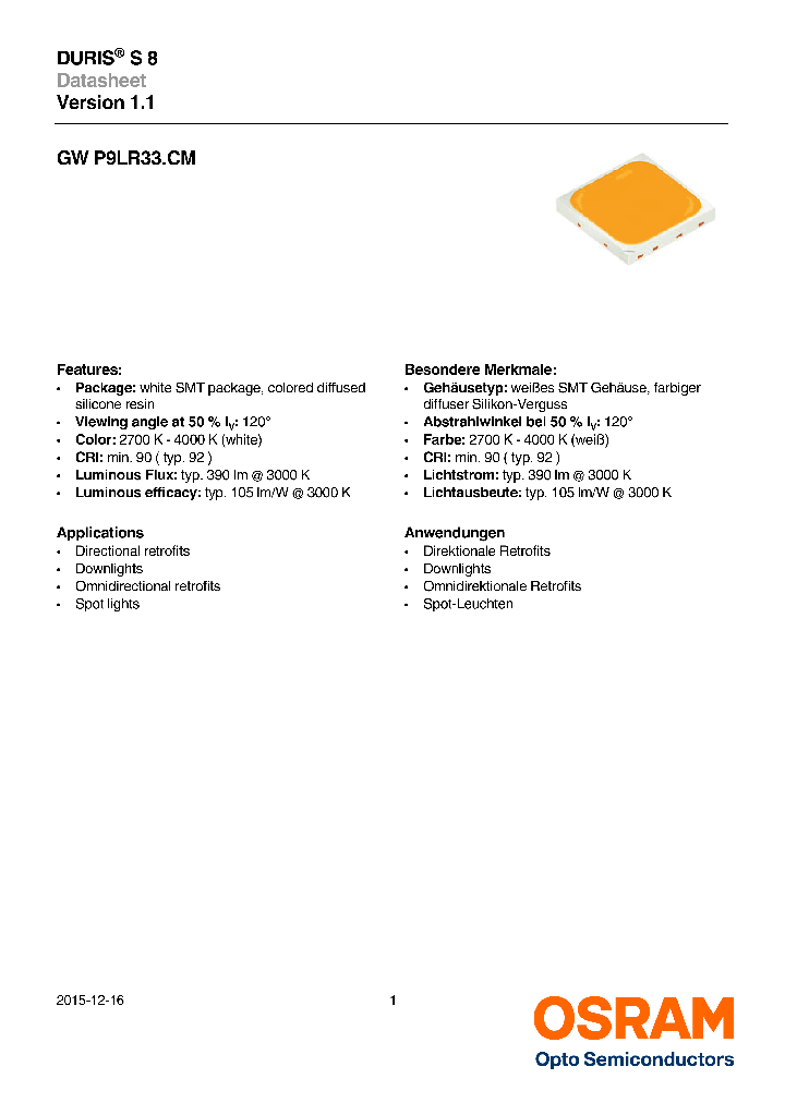 GWP9LR33CM_9030340.PDF Datasheet