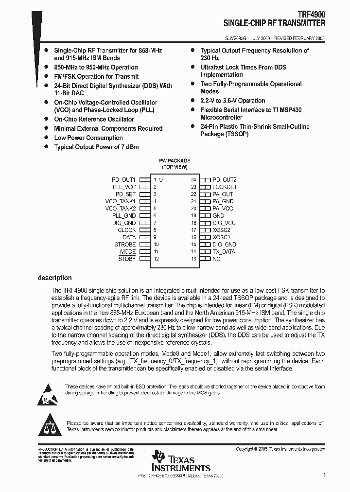TRF4900PWG4_9032734.PDF Datasheet