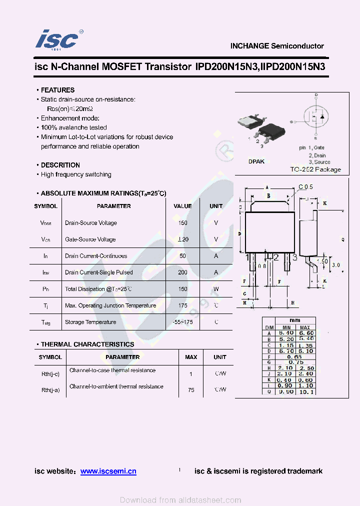 IPD200N15N3_9032713.PDF Datasheet