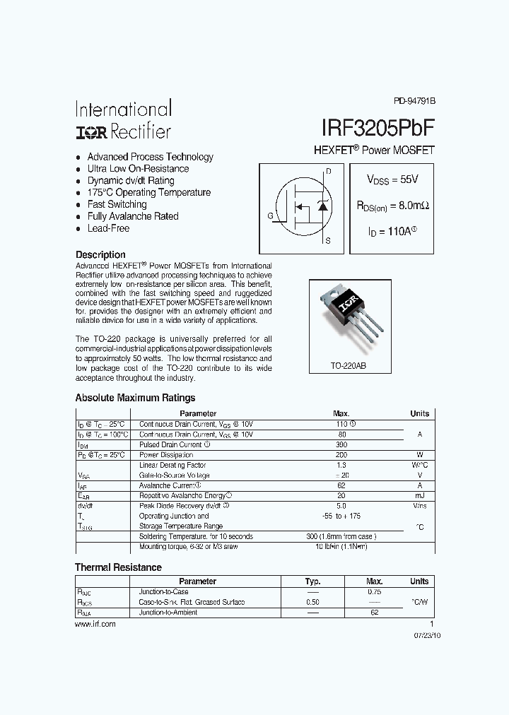 IRF3205PBF-15_9033260.PDF Datasheet