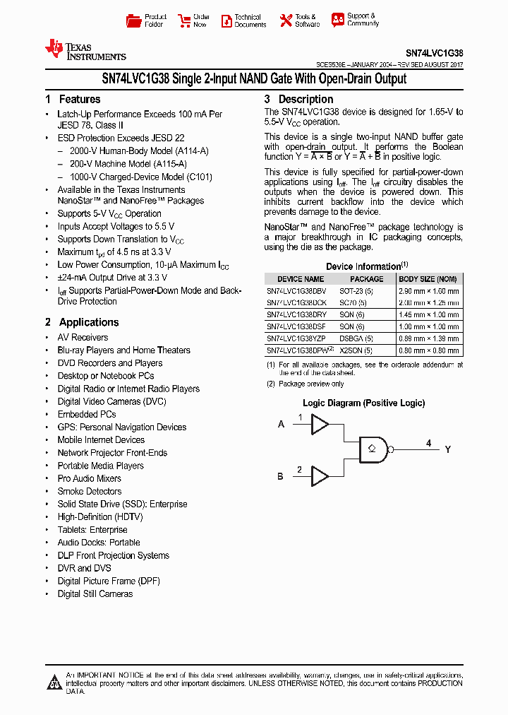 SN74LVC1G38DBV_9033449.PDF Datasheet