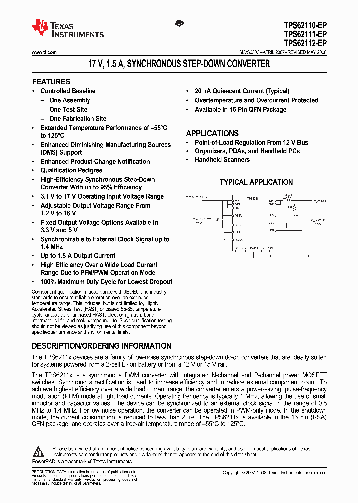TPS62111-EP_9034647.PDF Datasheet
