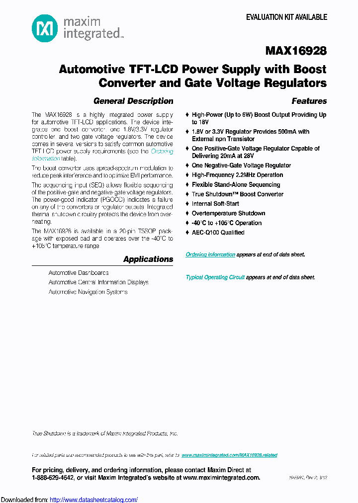 MAX16928DGUPV_9035025.PDF Datasheet