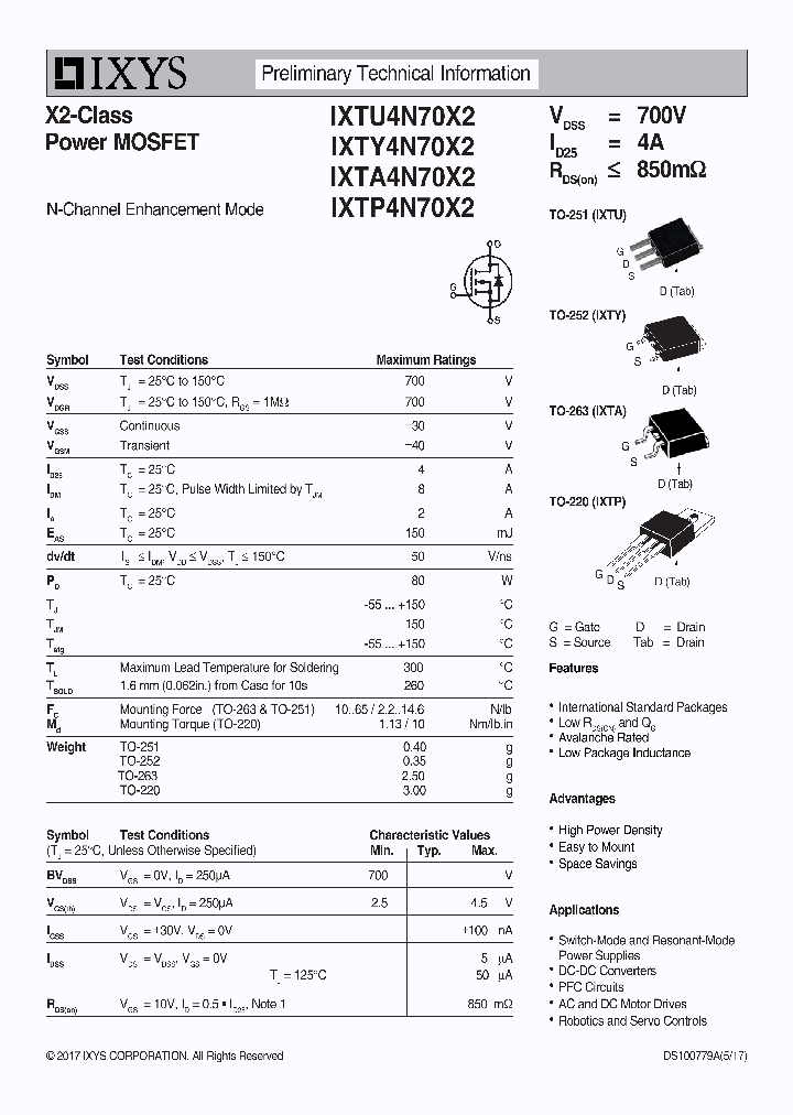 IXTY4N70X2_9034996.PDF Datasheet