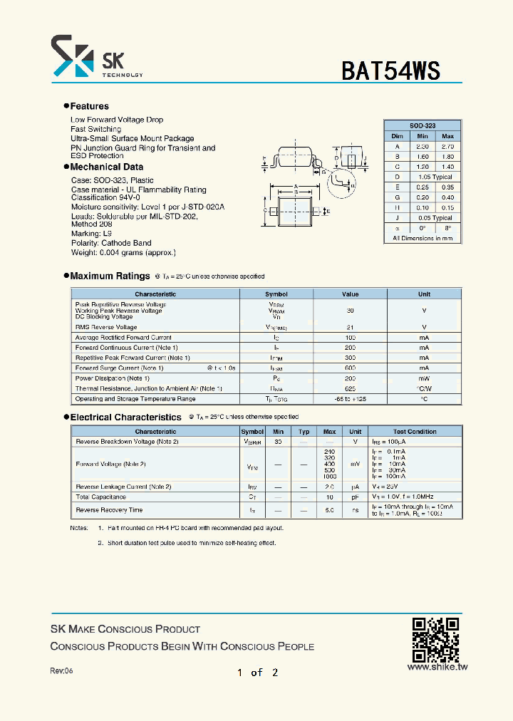 BAT54WS_9035829.PDF Datasheet