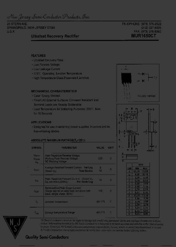 MUR1650CT_9036199.PDF Datasheet