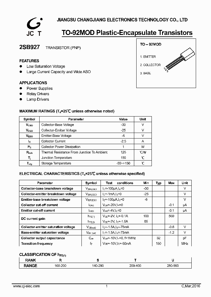 2SB927_9036255.PDF Datasheet