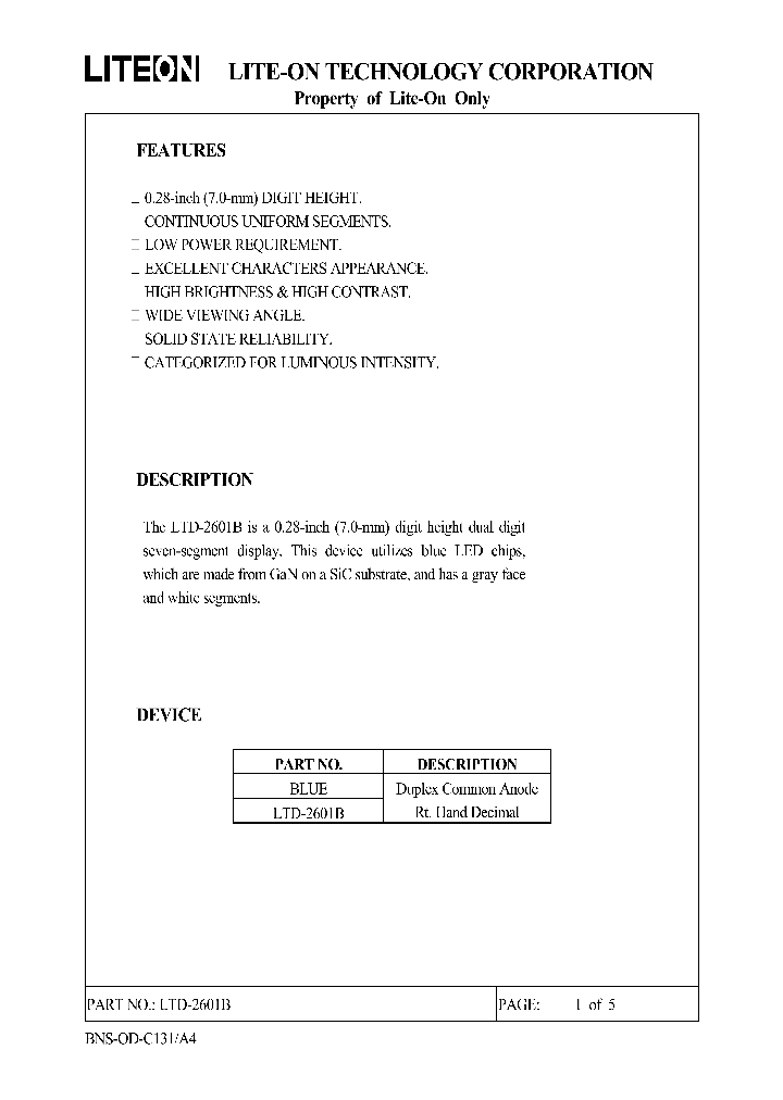 LTD-2601B_9037215.PDF Datasheet