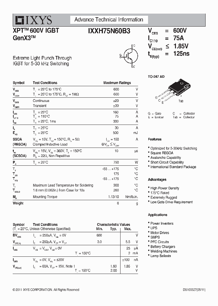IXXH75N60B3_9037665.PDF Datasheet